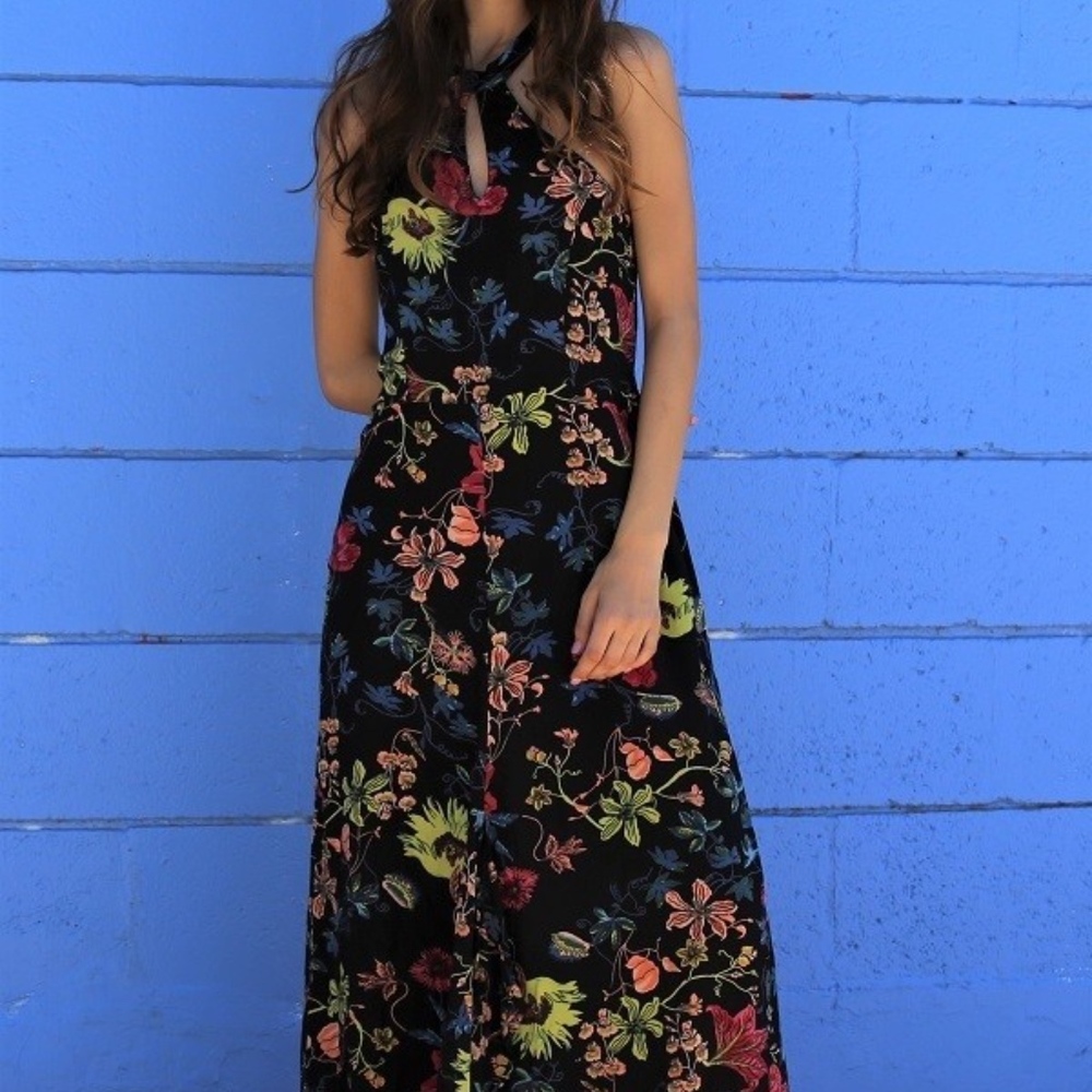 Floral Keyhole Mock Neck Maxi Dress IRREGULAR - Picture 5 of 7